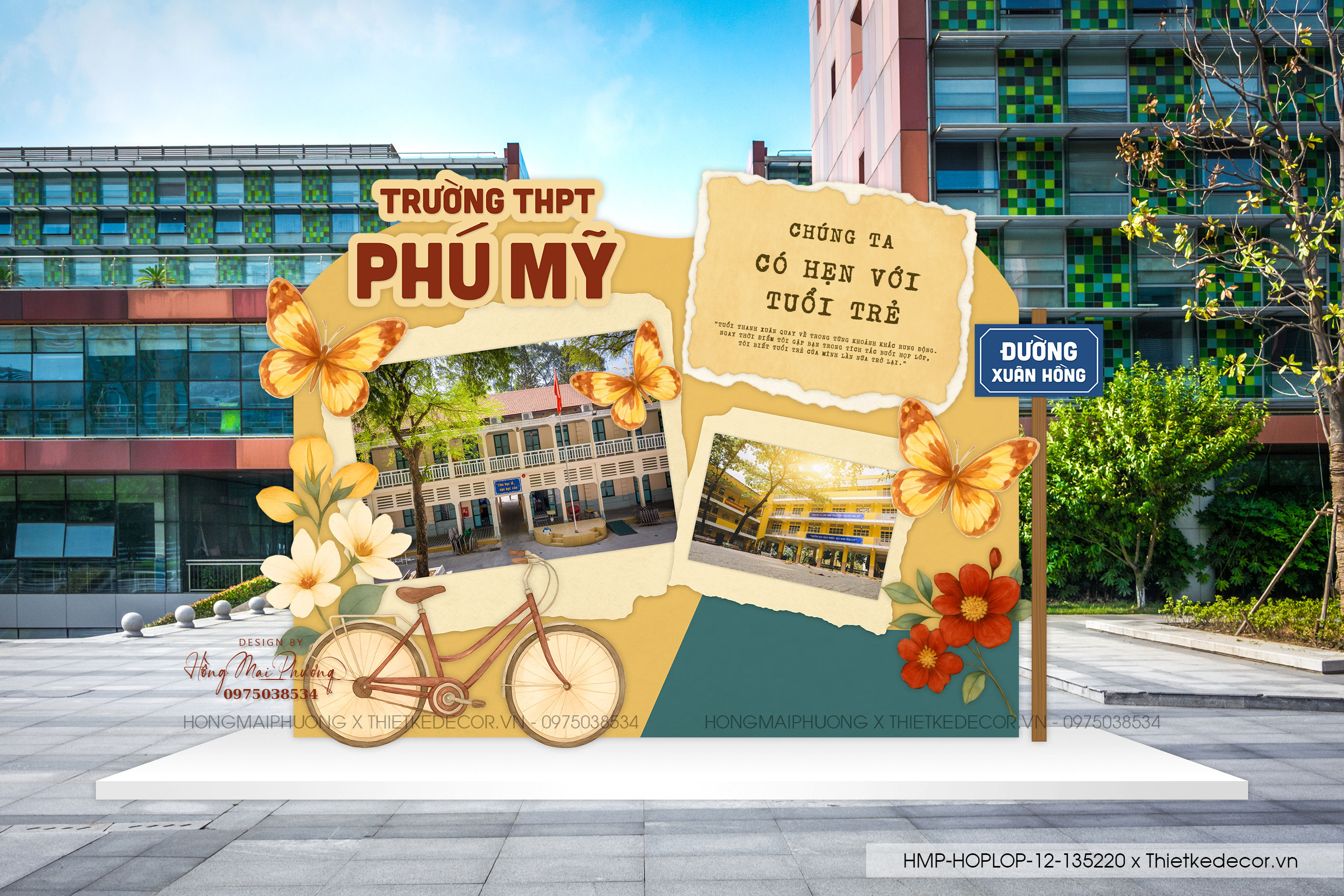 File thiết kế trang trí background Họp lớp Họp khóa, kỷ niệm ngày về trường  tone vàng Vintage